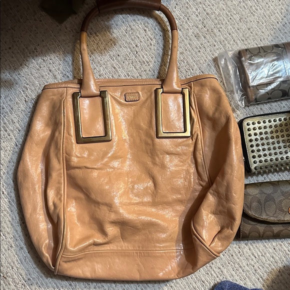 Chloe Camel Leather Satchel with Gold Accents - Picture 13 of 14